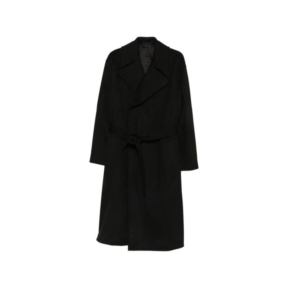 Caruso Black Coats - Single Breasted Coats Men